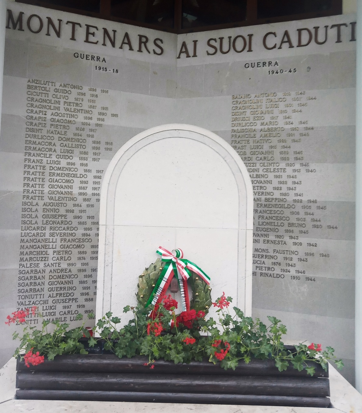 The Fallen - 'Caduti di guerra' memorial in Montenars
